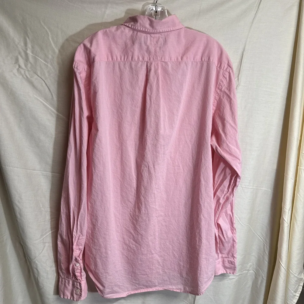 Ralph Lauren Men's Custom Fit Pink L/S Button Up Oxford Dress Shirt, XXL